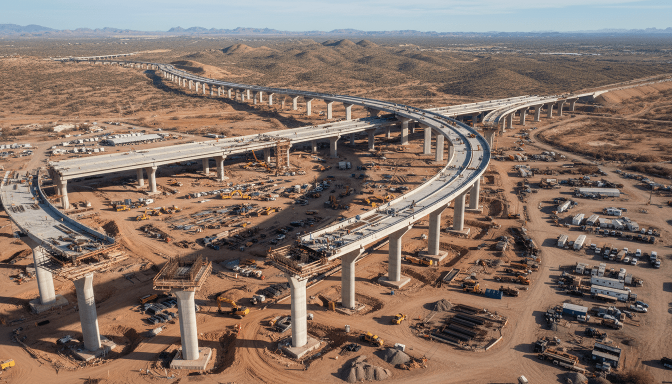 Aerial view of construction site