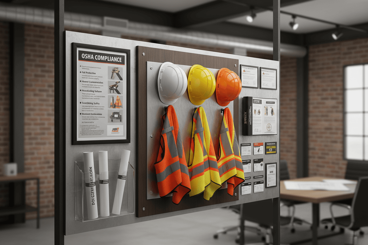 Safety equipment and compliance certifications for Brown Construction