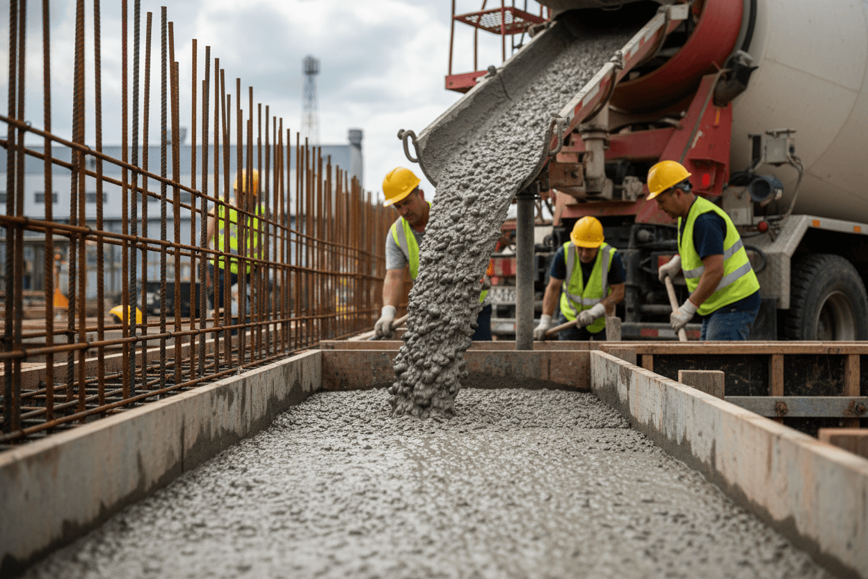 Concrete pouring process