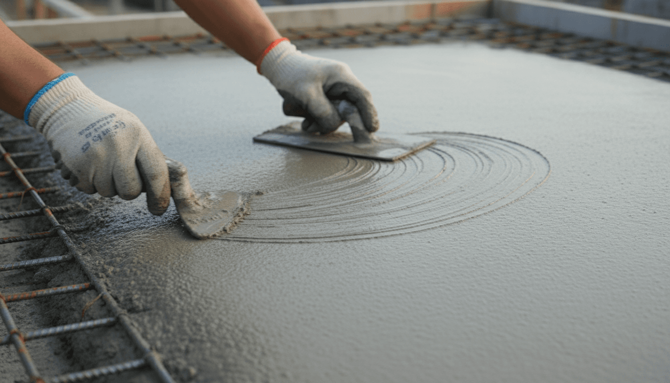 Detailed view of reinforced concrete construction showing precision craftsmanship